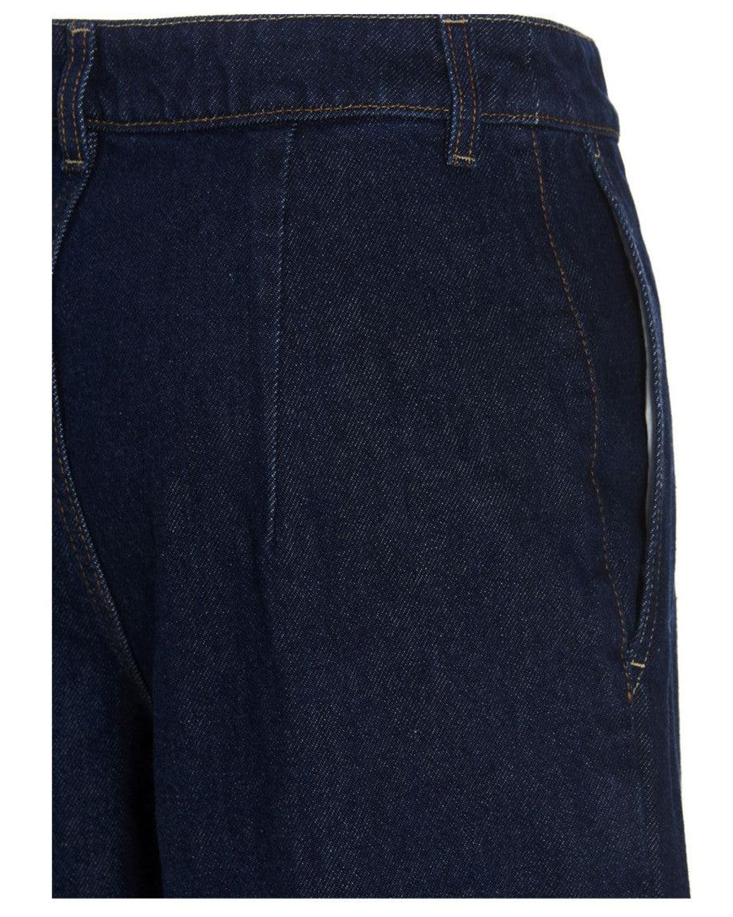 Magda Butrym Blue High-Waist Cotton Denim Jeans