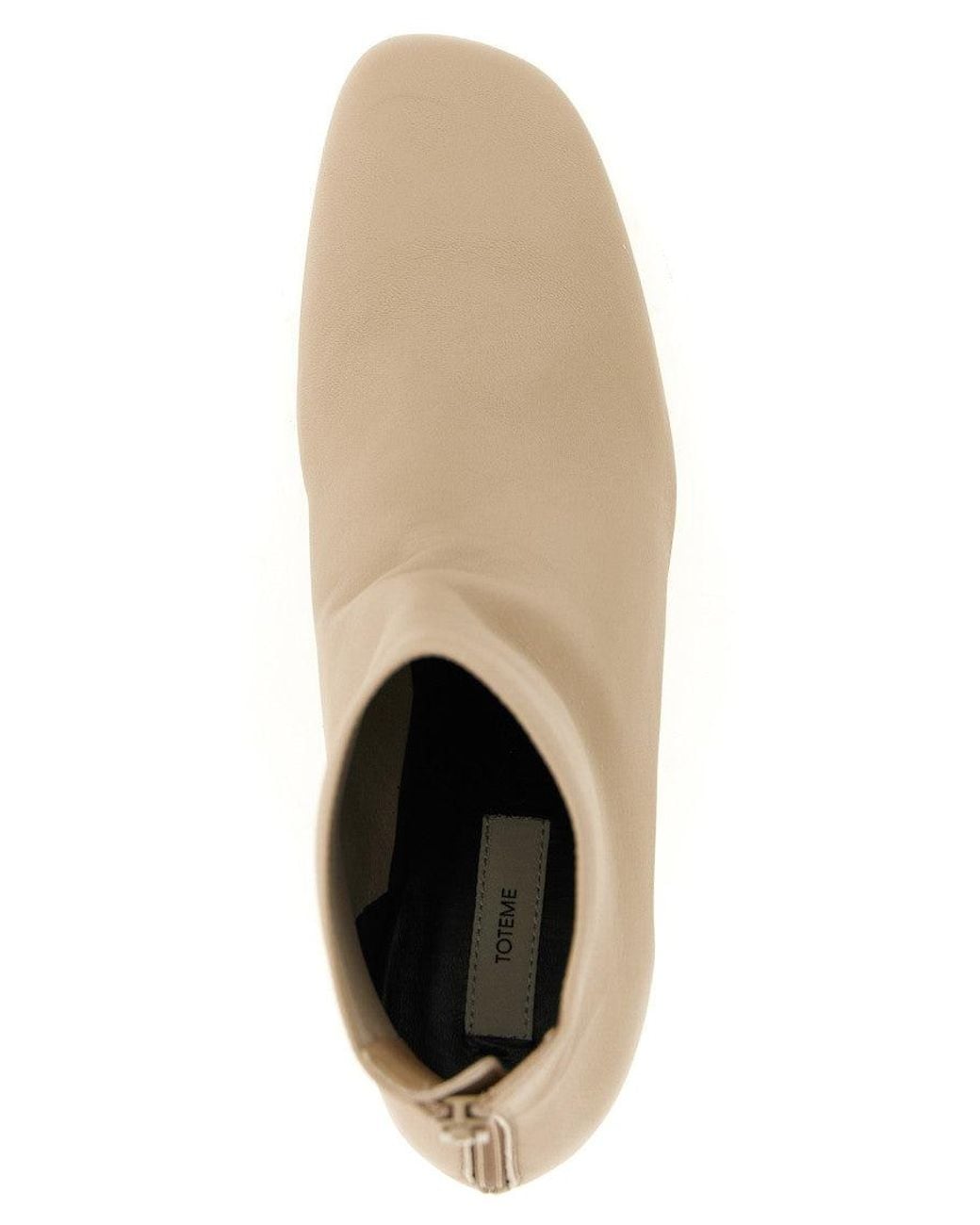 Totême White Leather Ankle Boots