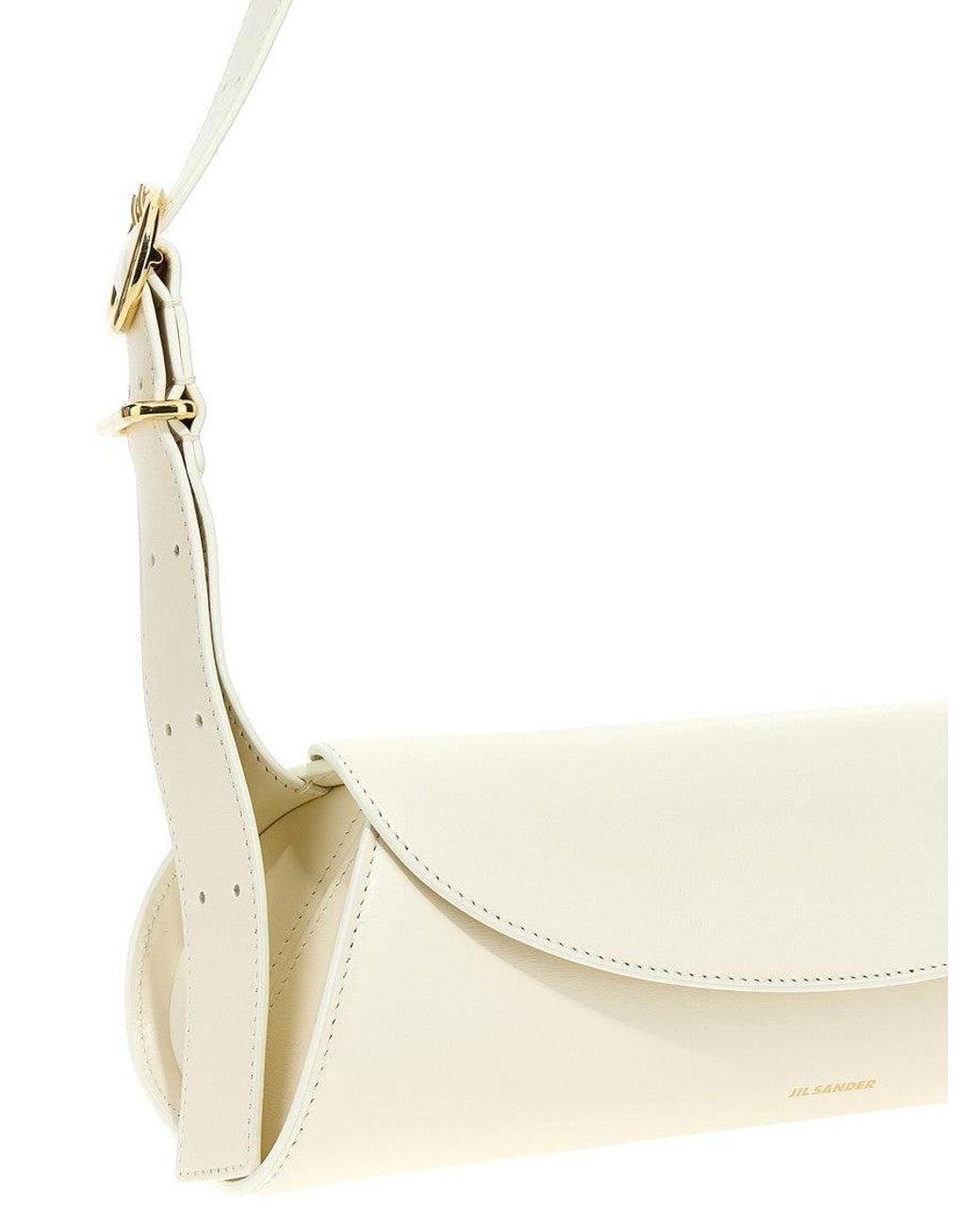 Jil Sander White Cannolo Small Shoulder Bag