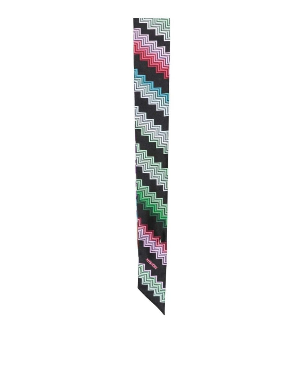 Missoni Blue Zigzag Print Bandana Scarf