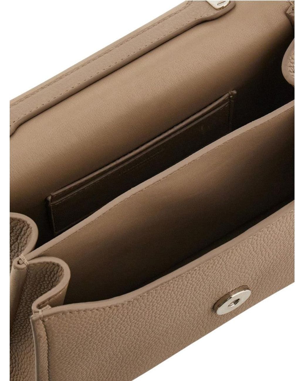 Ferragamo Brown Taupe Gancini Xs Satchel