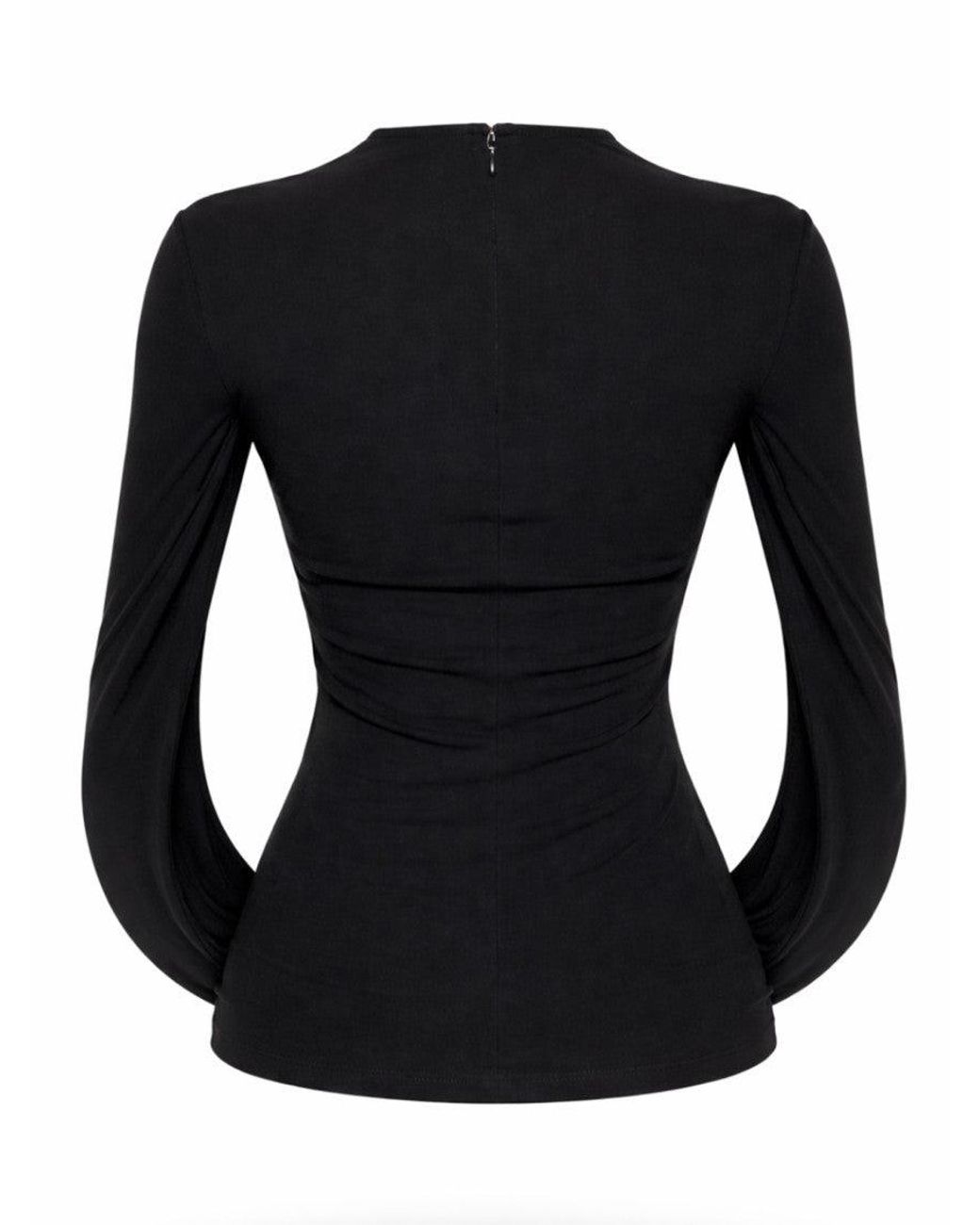 Alexander Wang Black Solid Round Neck Top