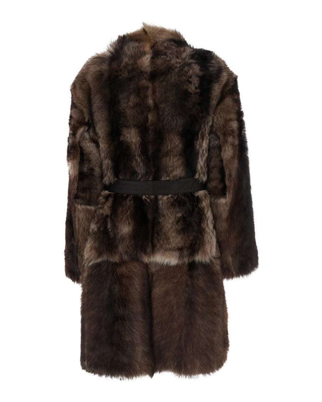 Yves Salomon Brown Turtle Neck Shearling Jacket