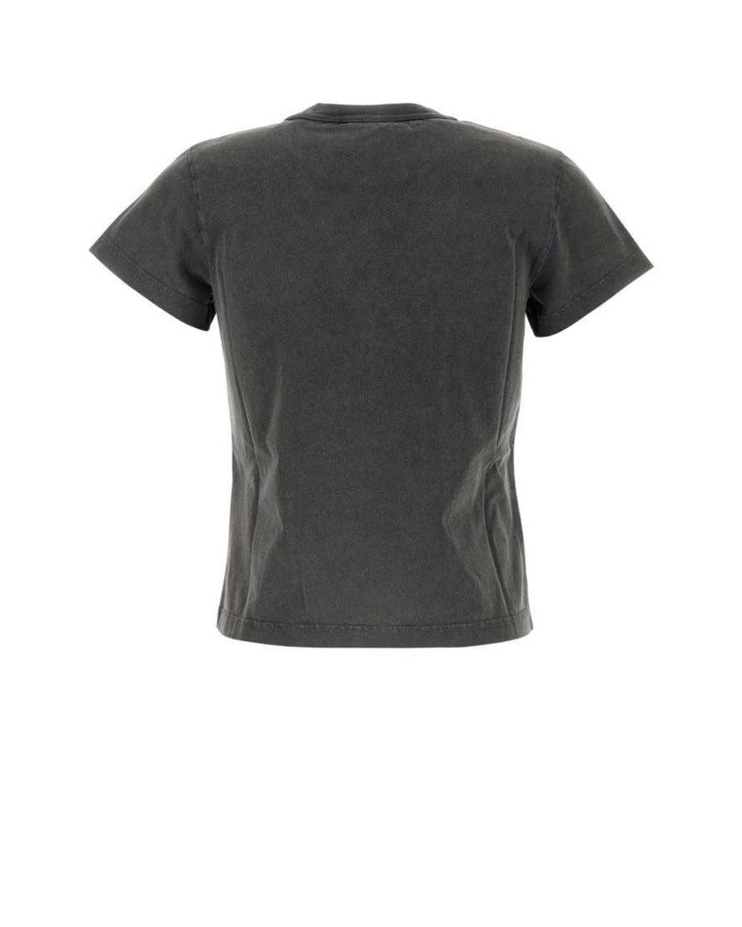 Alexander Wang Black Puff Logo Shrunken T-Shirt