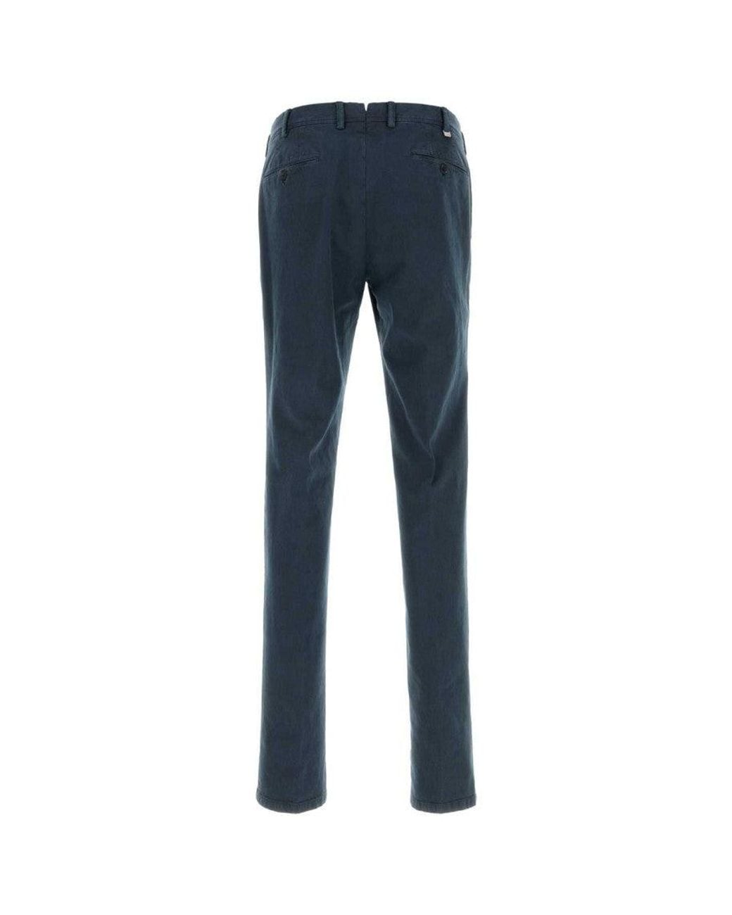 PT Torino Blue Flat Front Pants for men