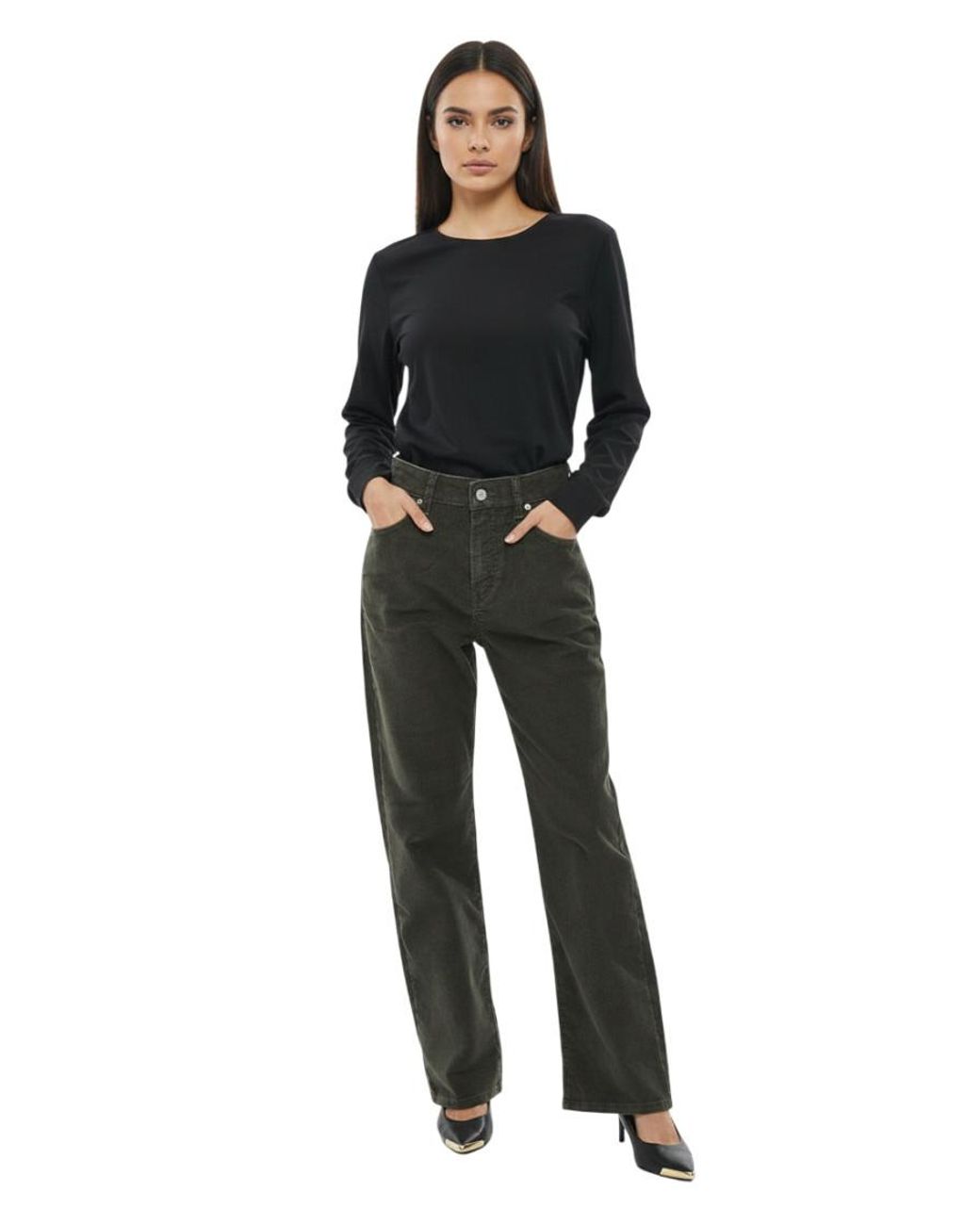 DIESEL Black Regular Flat Front Pants