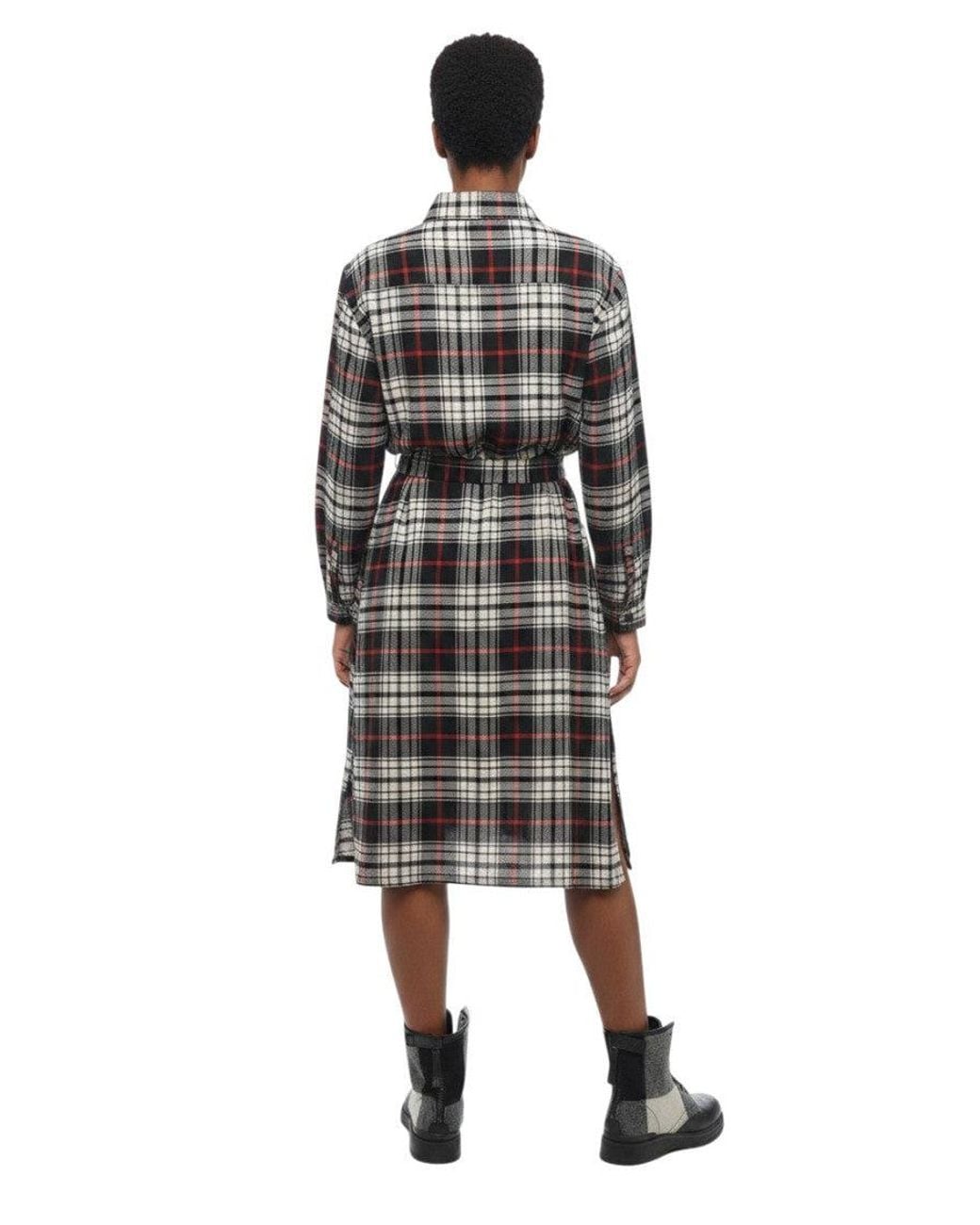 Woolrich Black Checks Shirt Collar Dress