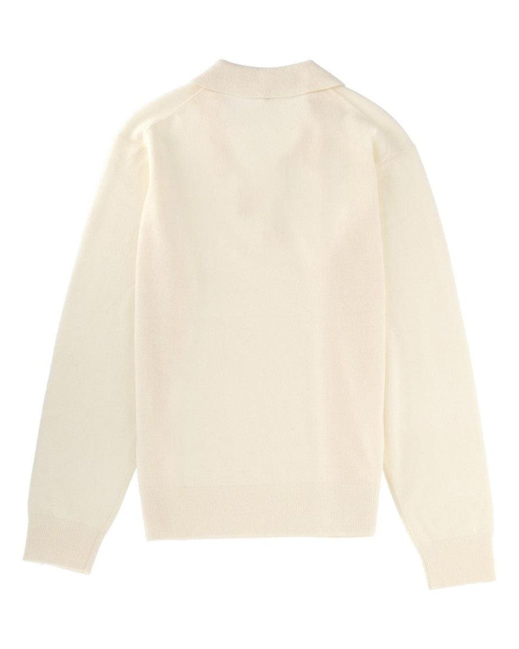 THE GARMENT White Solid Shirt Collar Sweater