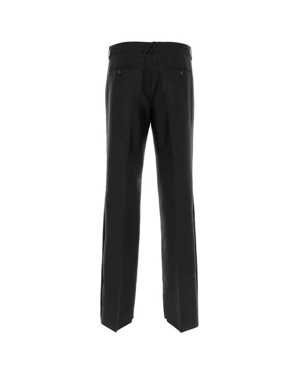 Burberry Black Burberry Wool Blend Wide-Leg Trousers for men