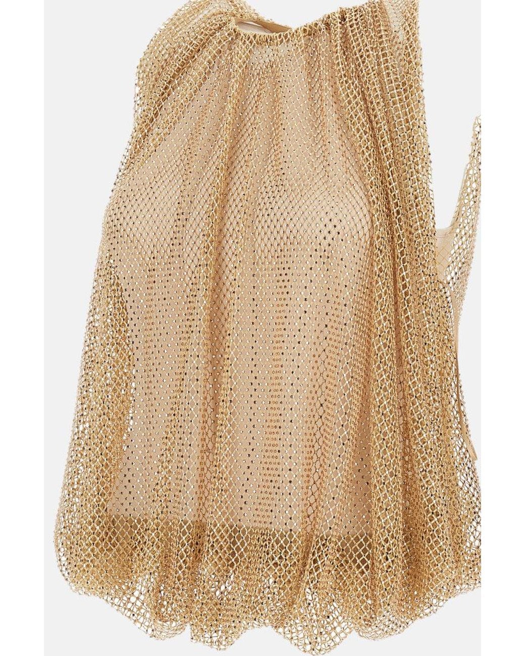 Sportmax Natural Golden Crew Neck Top