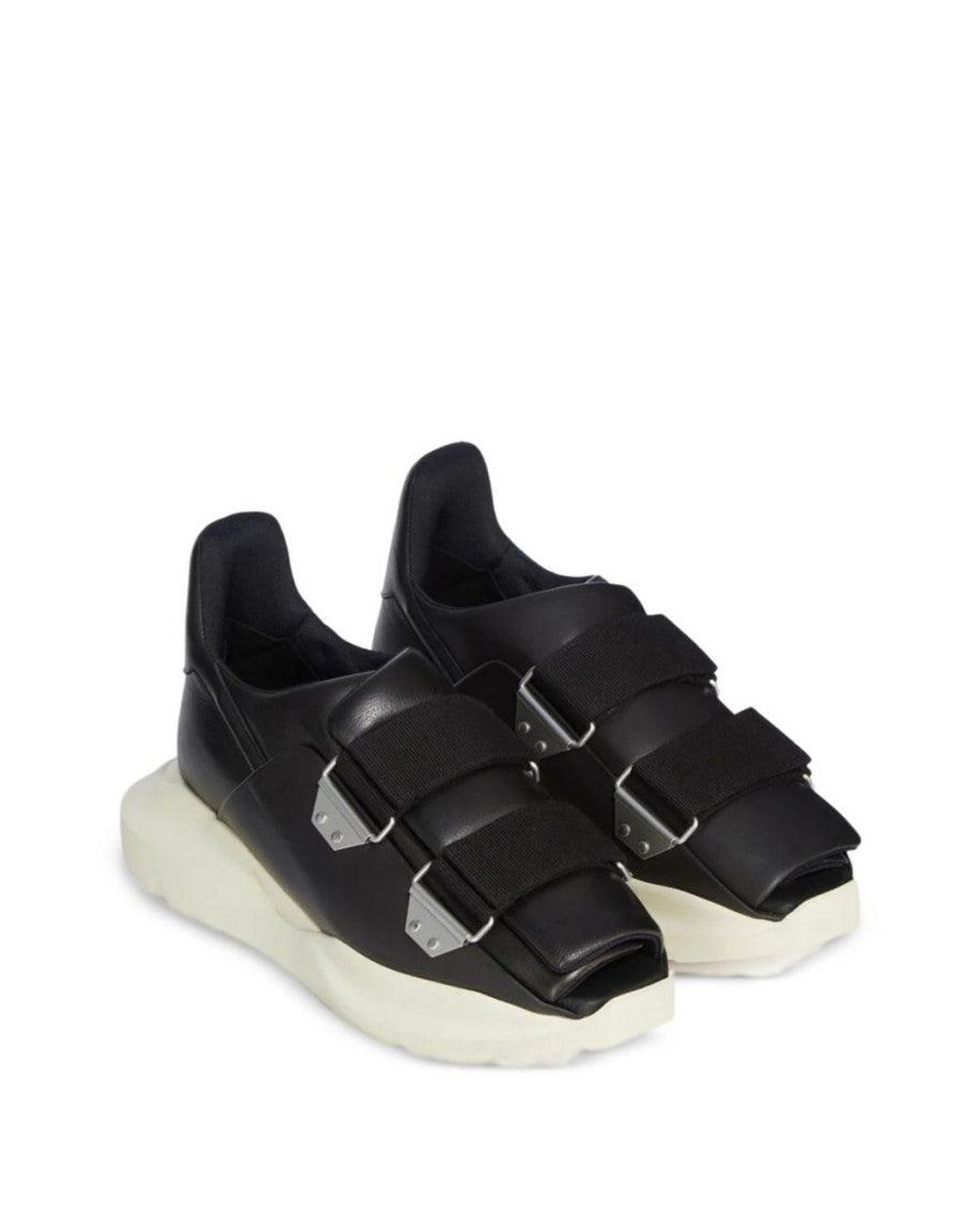 Rick Owens Black Strap Sneakers for men