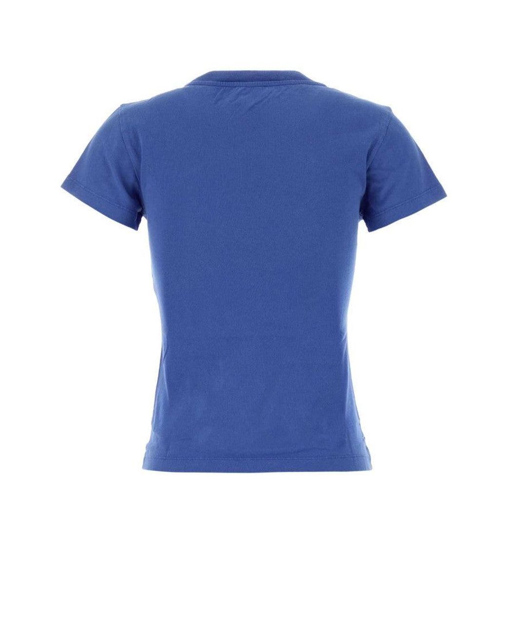 Ganni Blue Round Neck T-Shirt
