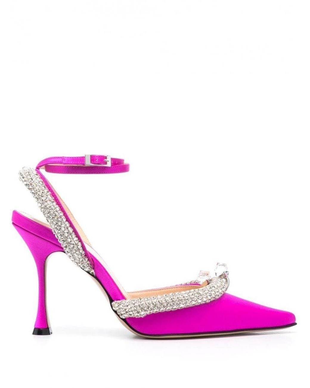 Mach & Mach Pink Fuchsia Crystal Embellished Pumps