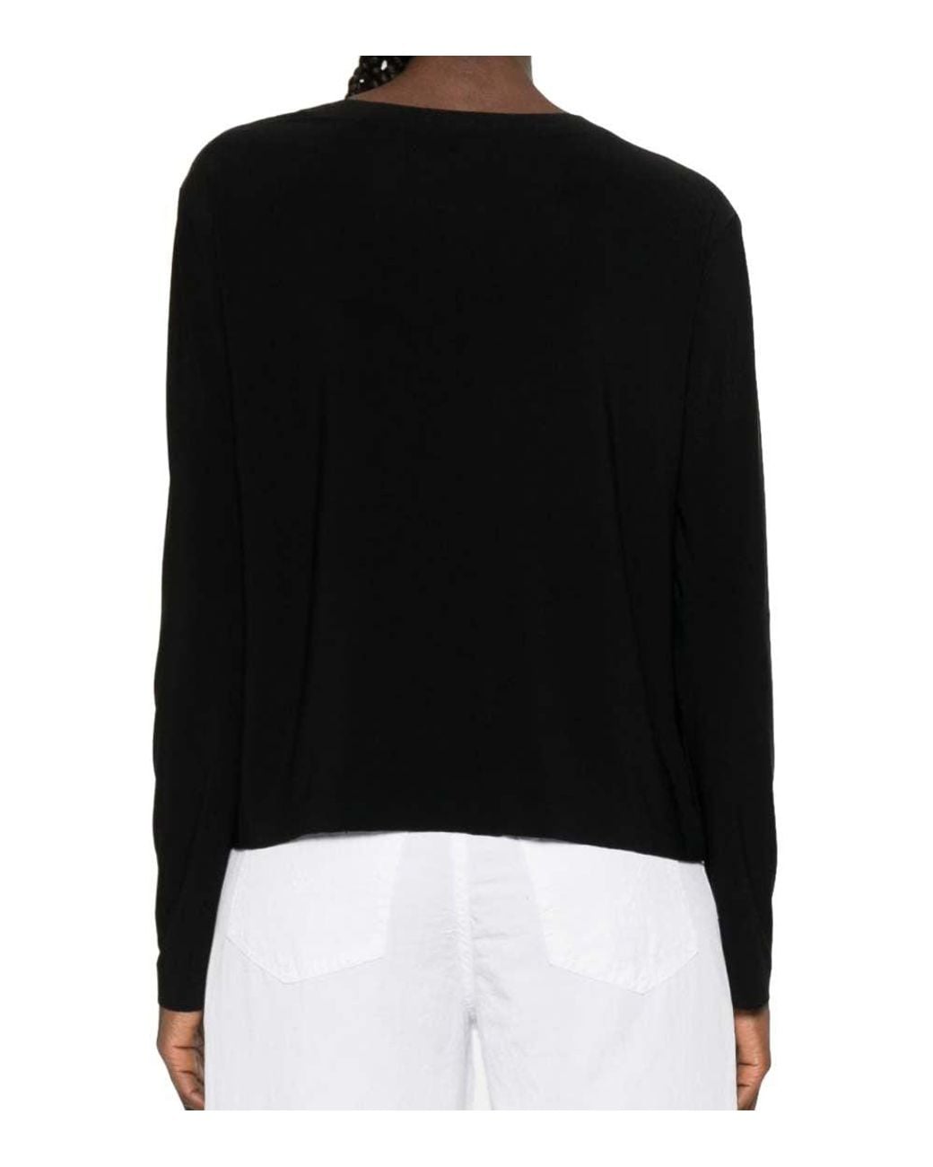 Norma Kamali Black Round Neck T-Shirt