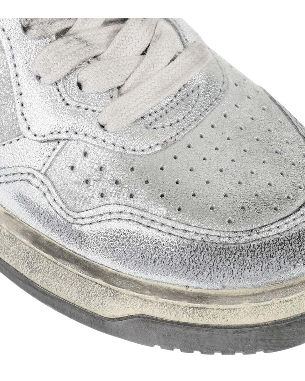 Autry White Super Vintage Metallic Sneakers