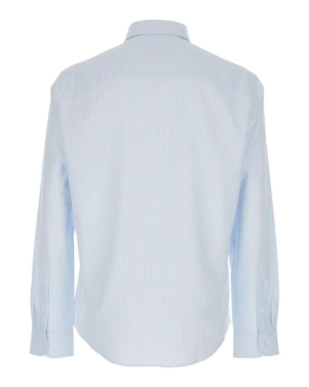 AMI Blue Light Embroidered Logo Shirt for men