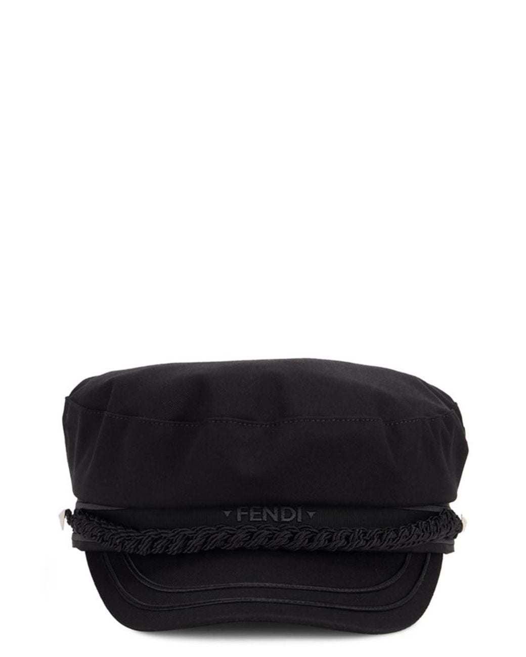 Fendi Black Mailman Logo Bakerboy Hat