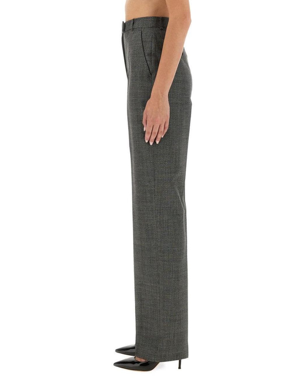 McQueen Gray Straight Flat Front Pants