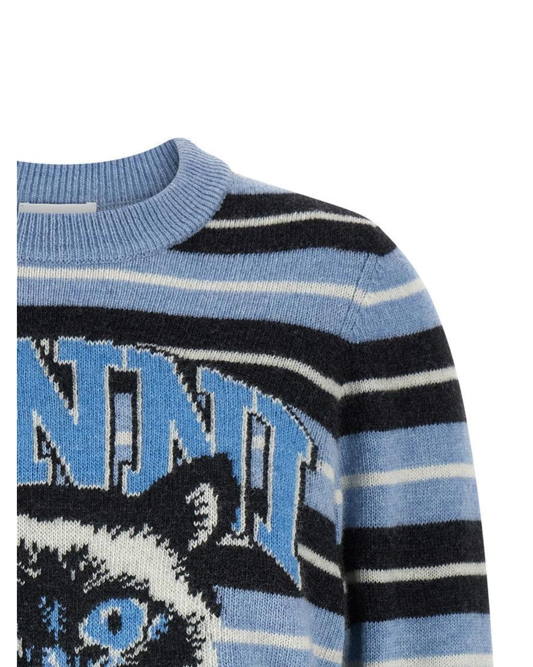 Ganni Blue Wool Cardigan