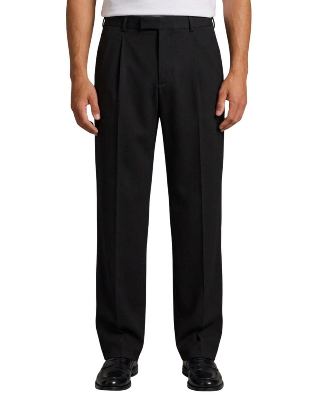 Saint Laurent Black Straight Solid Trousers for men