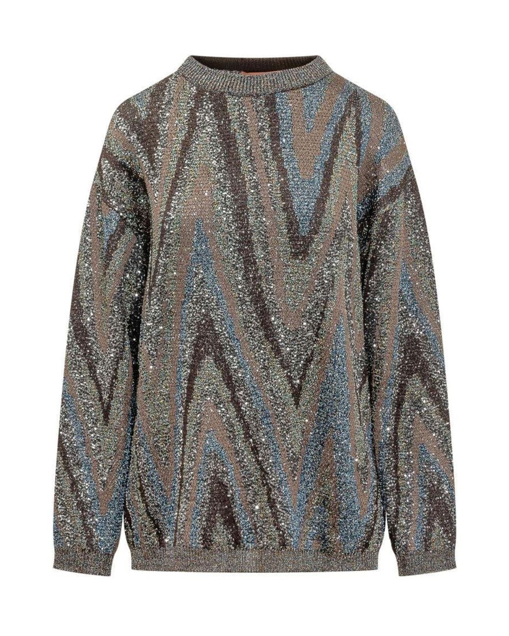 Missoni Gray Oversized Knit Sweater