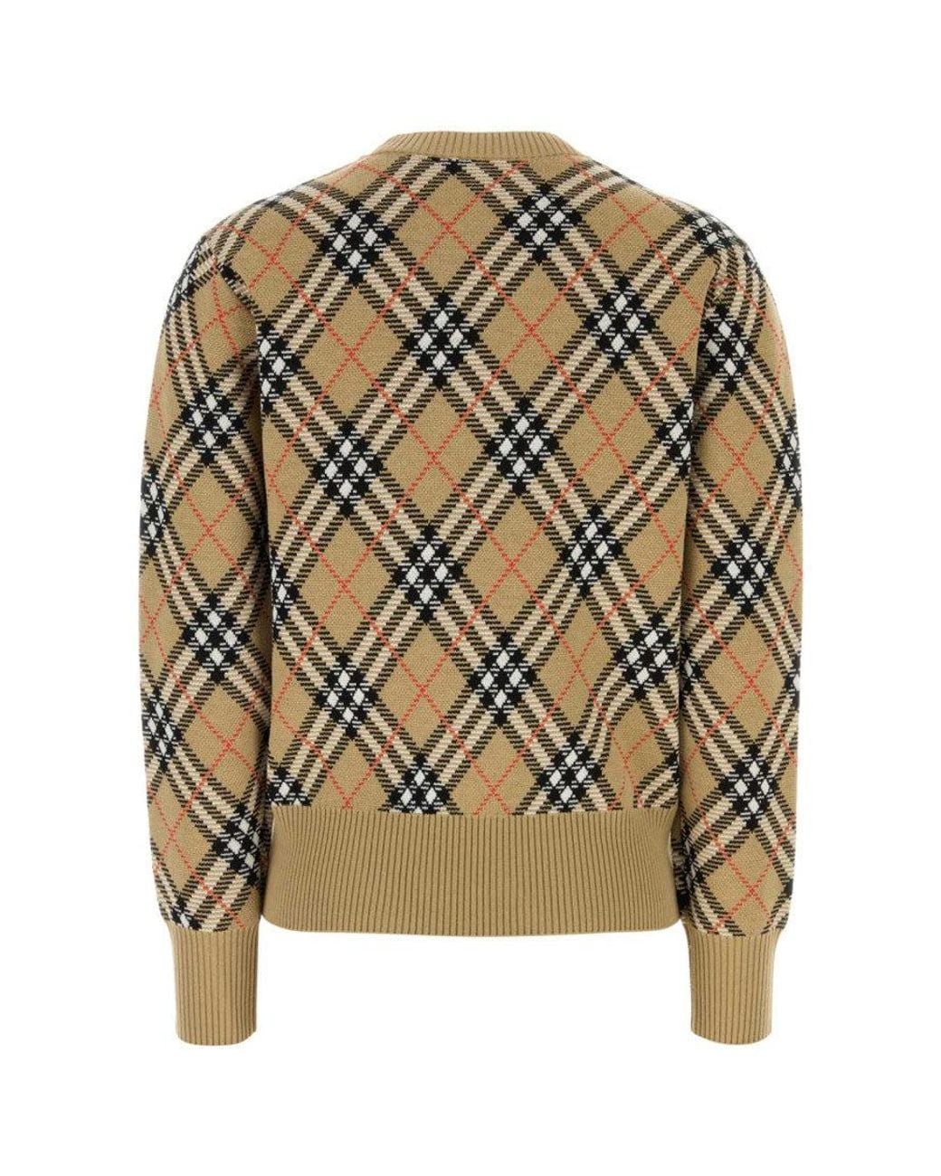 Burberry Brown Embroidered Wool Blend Sweater