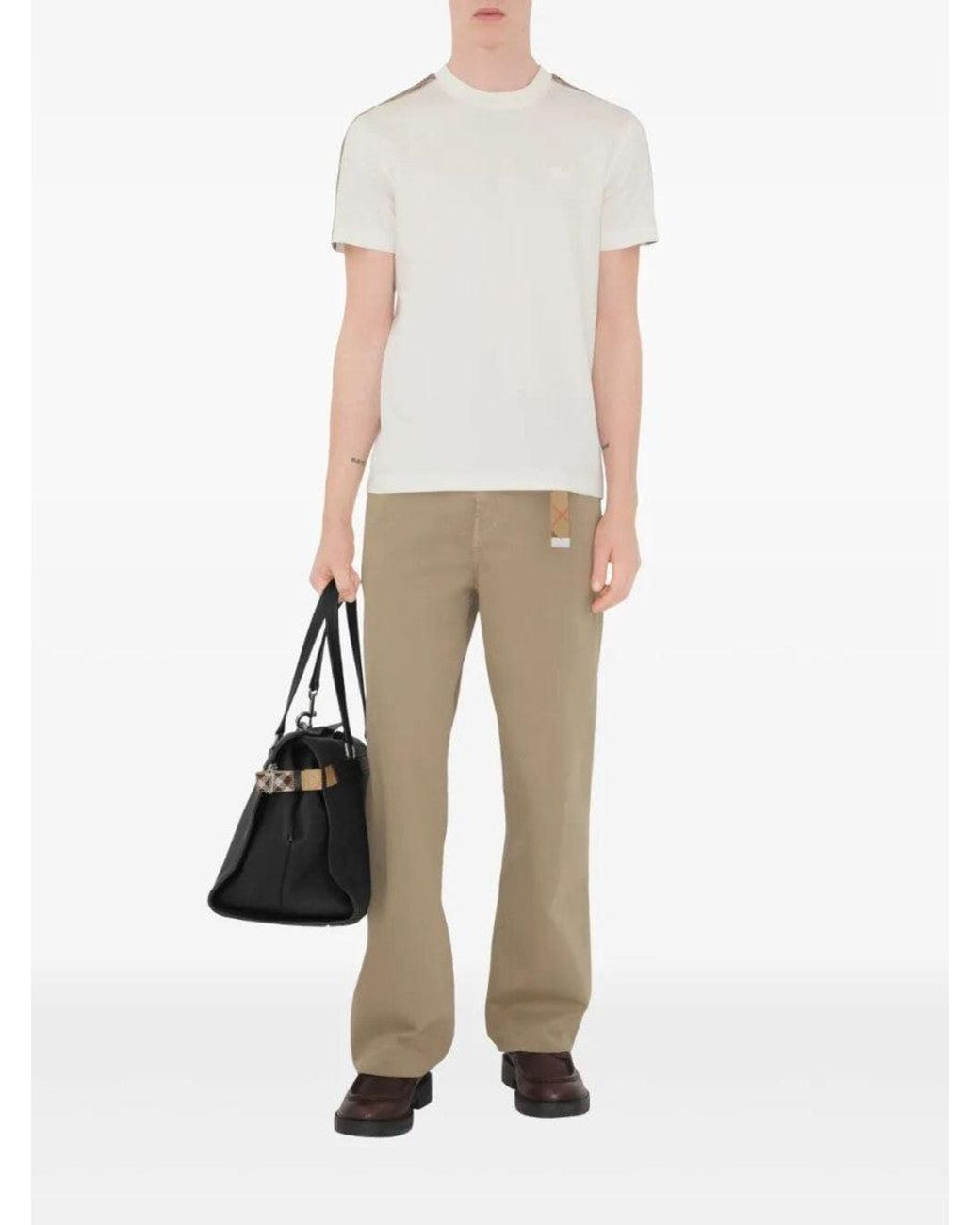 Burberry White Chalk Crewneck T-Shirt