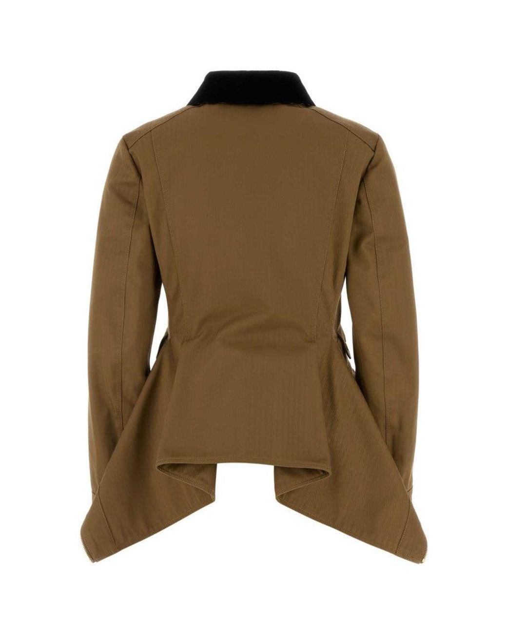McQueen Green Solid Shirt Collar Jacket