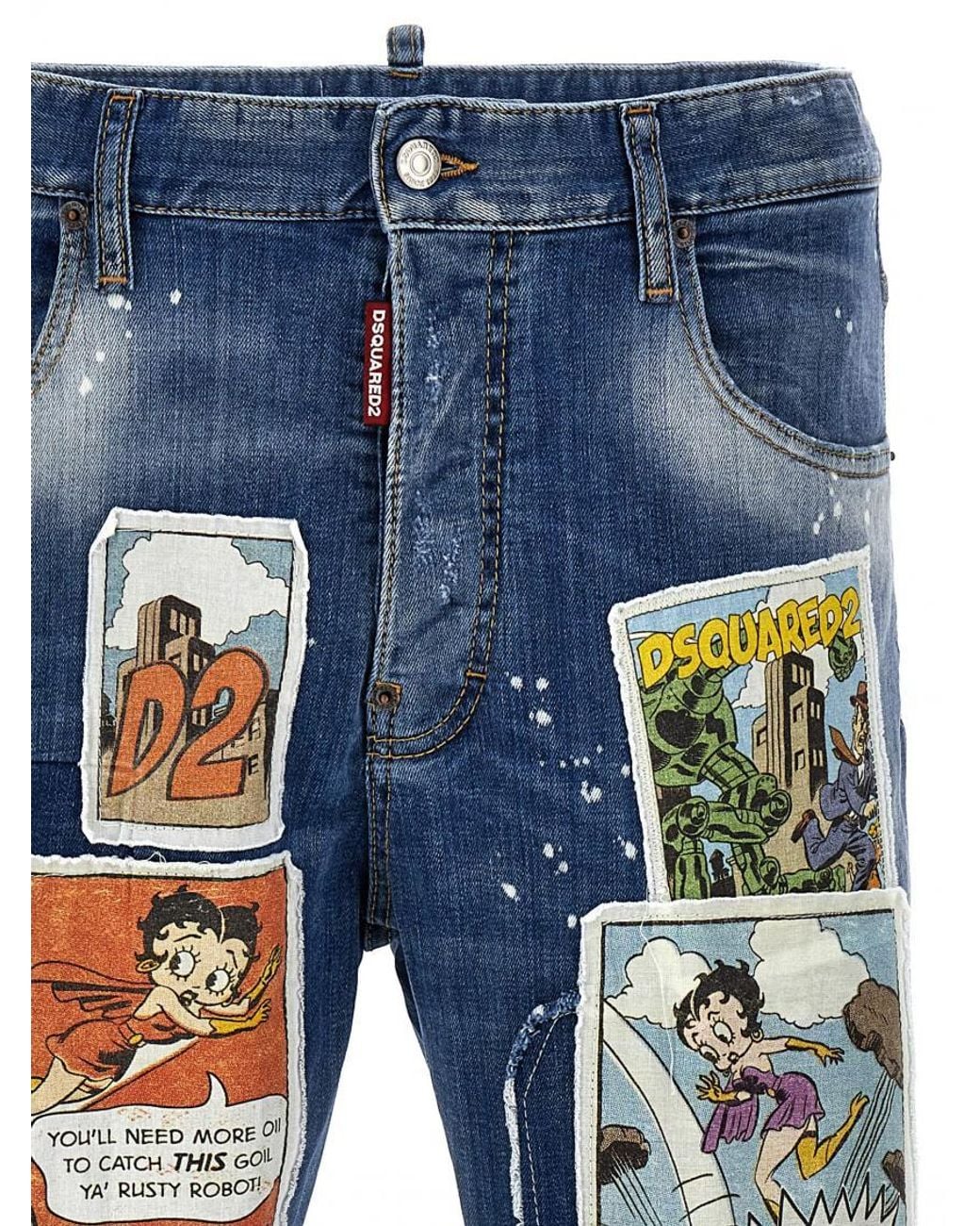 DSquared² Blue Patchwork Jeans for men