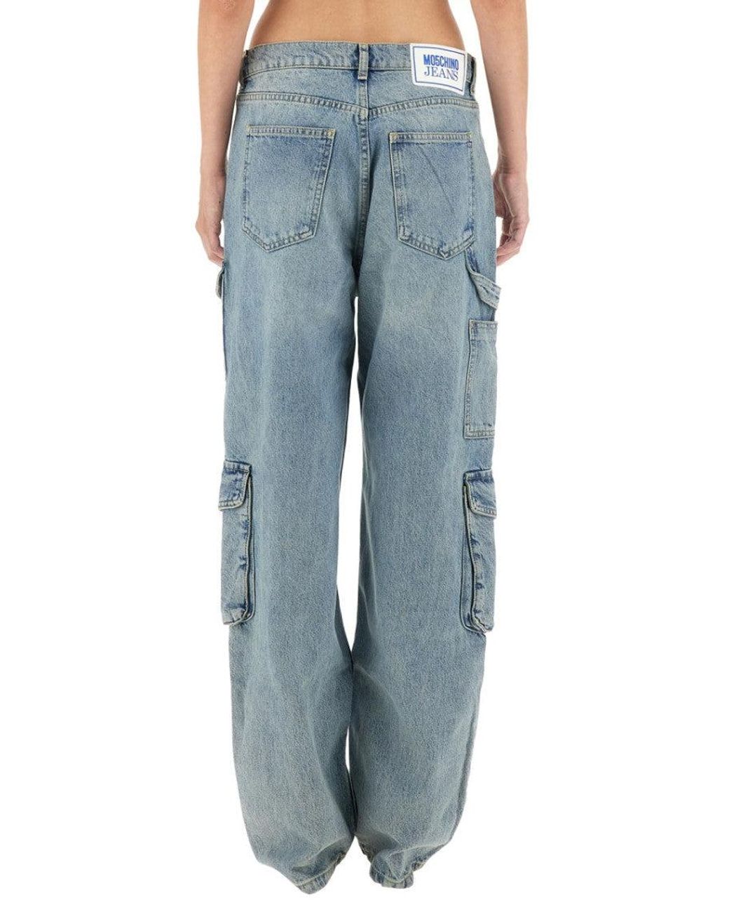 Moschino Blue Loose Mid Rise Jeans