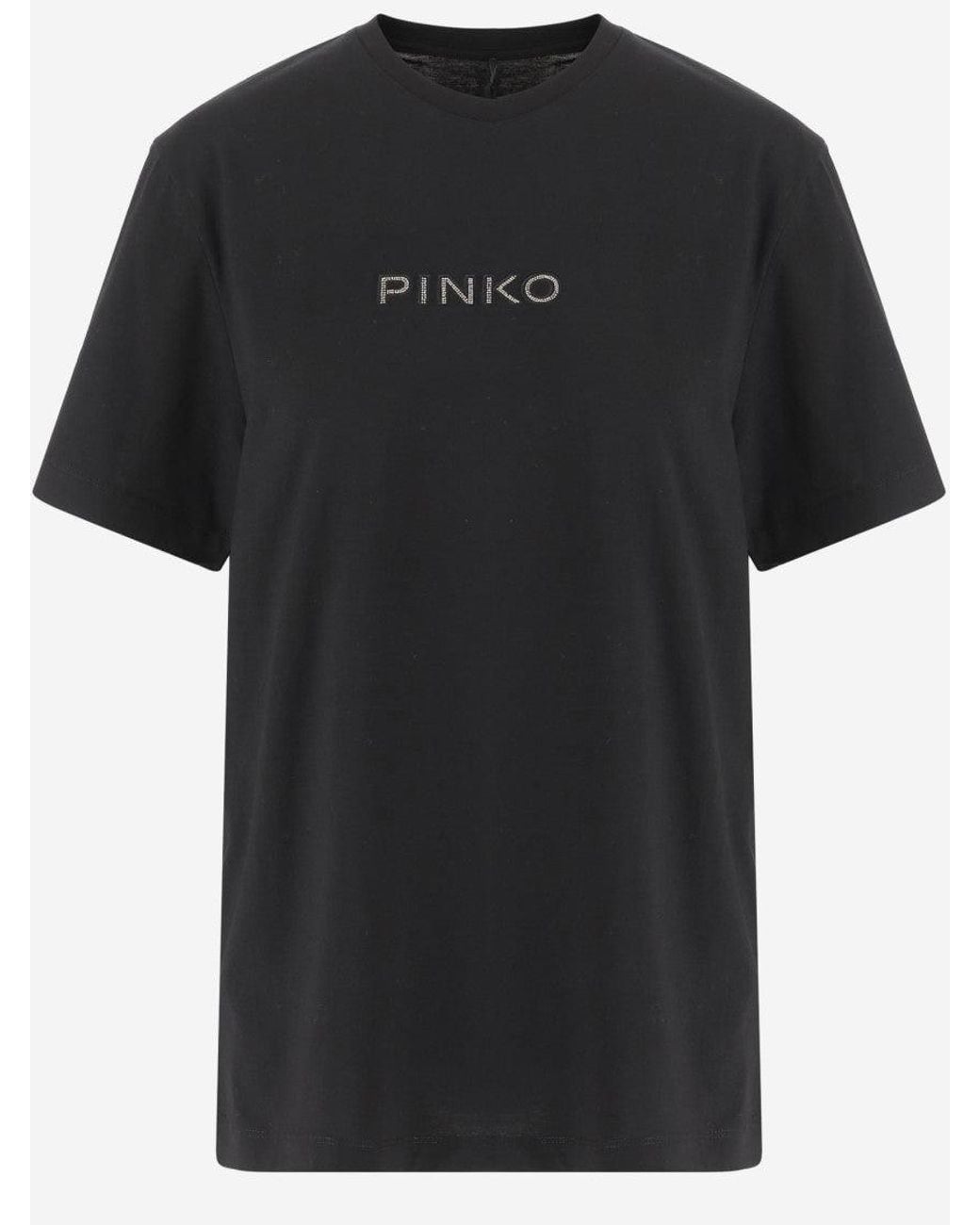 Pinko Black Logo-Detail Crew-Neck T-Shirt