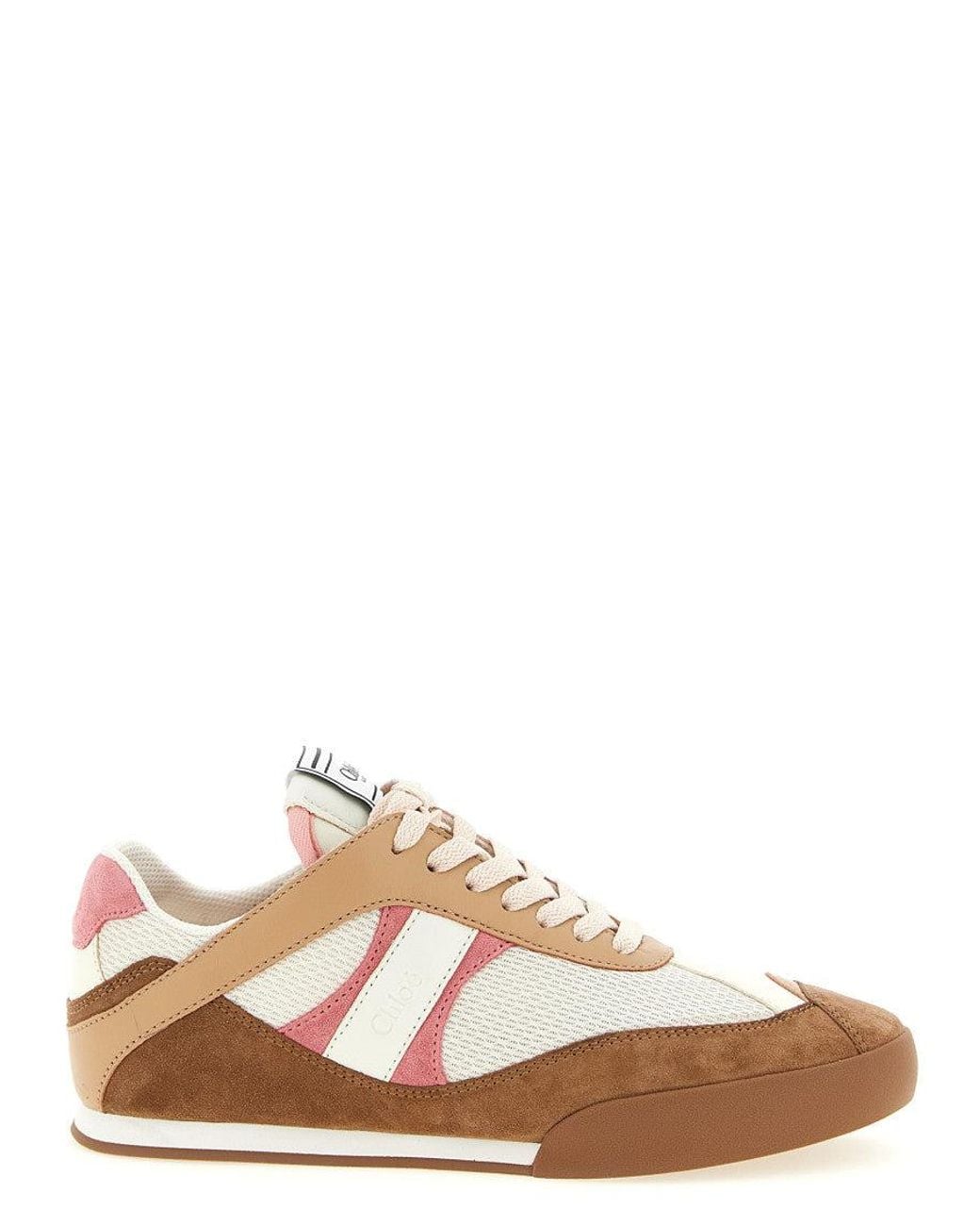 Chloé White Lace Up Sneakers