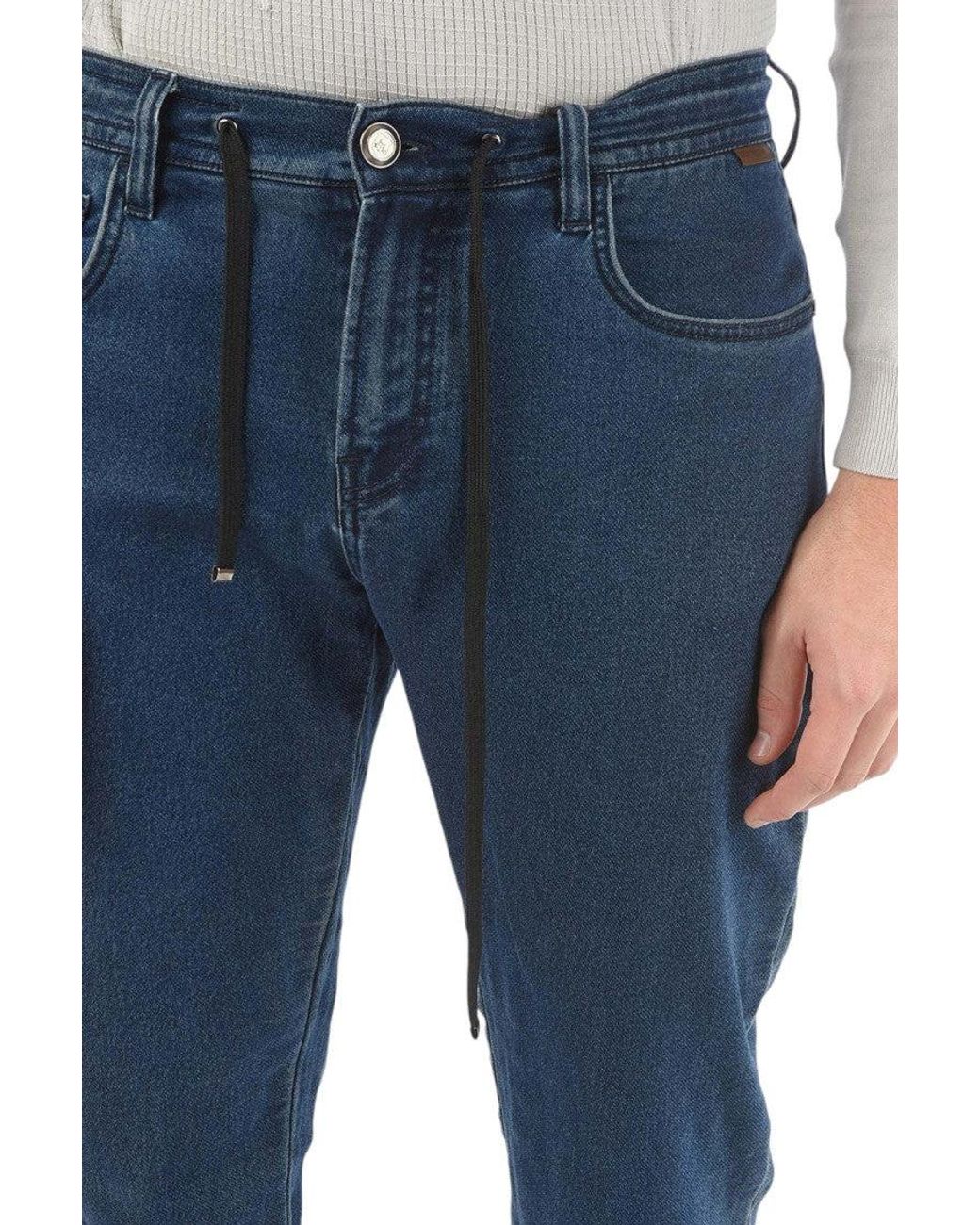 Corneliani Blue Mid Rise Jeans for men