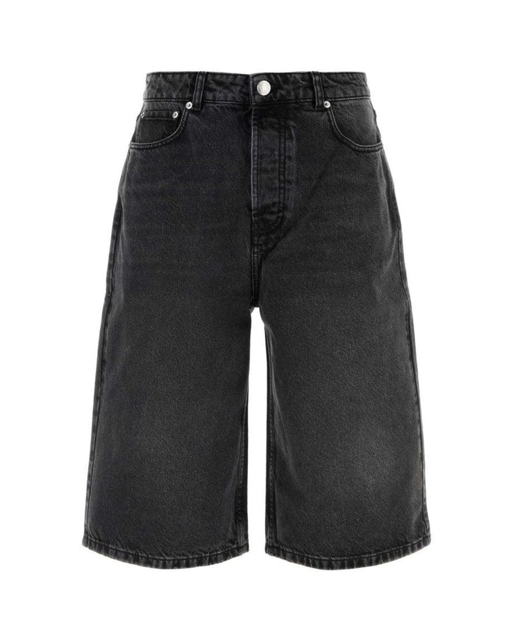 AMI Black Solid Shorts for men