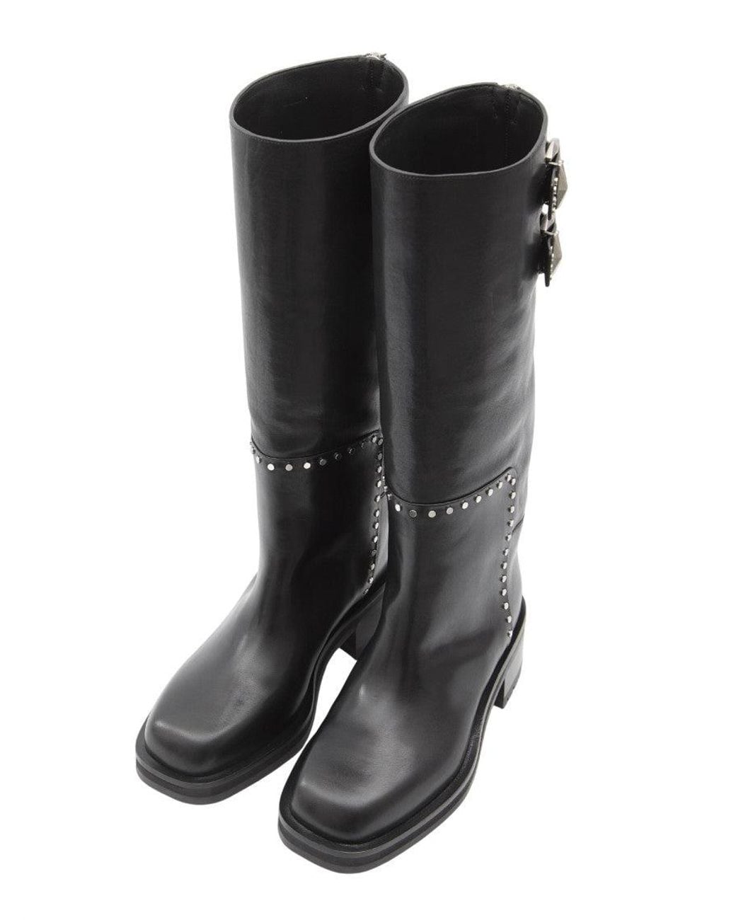 Jimmy Choo Black Studded Brooklyn Boots