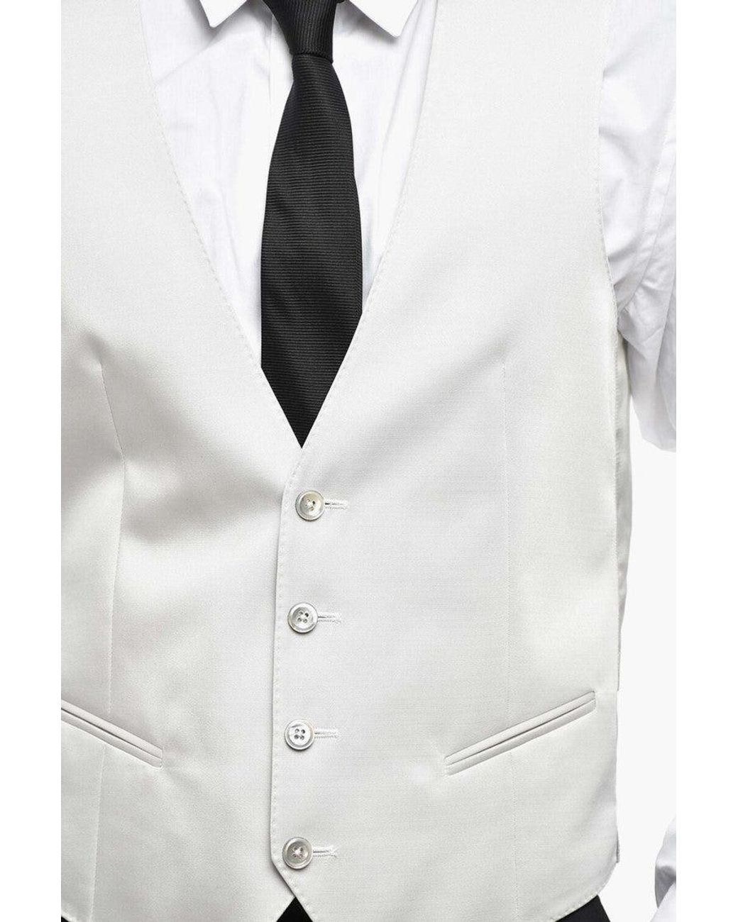 Corneliani White Textured Waistcoat for men