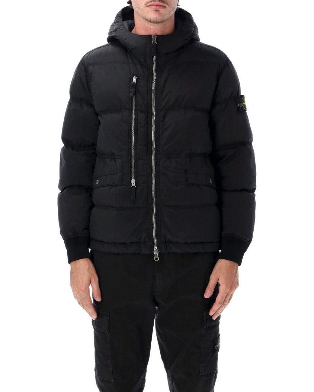 Stone Island Blue Nylon Metal Down Jacket for men