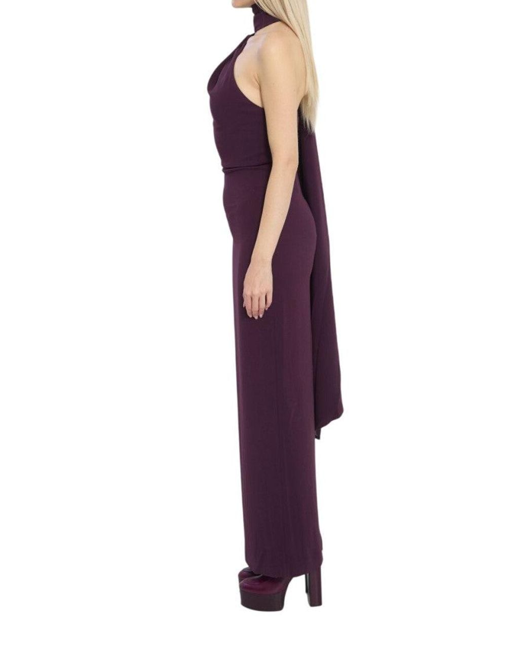 Solace London Purple Halter Neck Maxi Dress