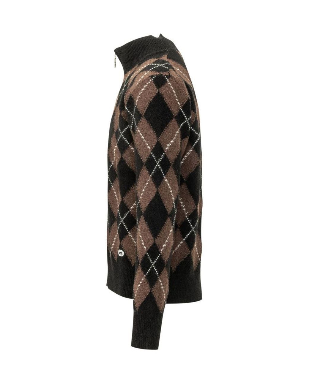 AMI Black Mock Collar Sweater for men