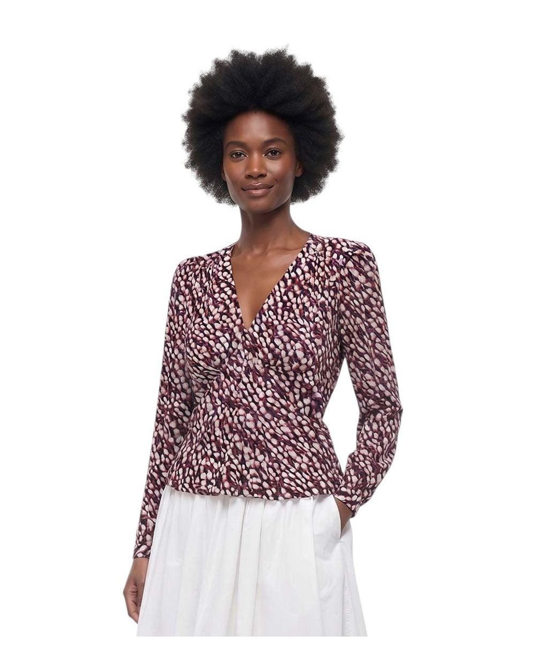 Isabel Marant Purple Printed V Neck Top
