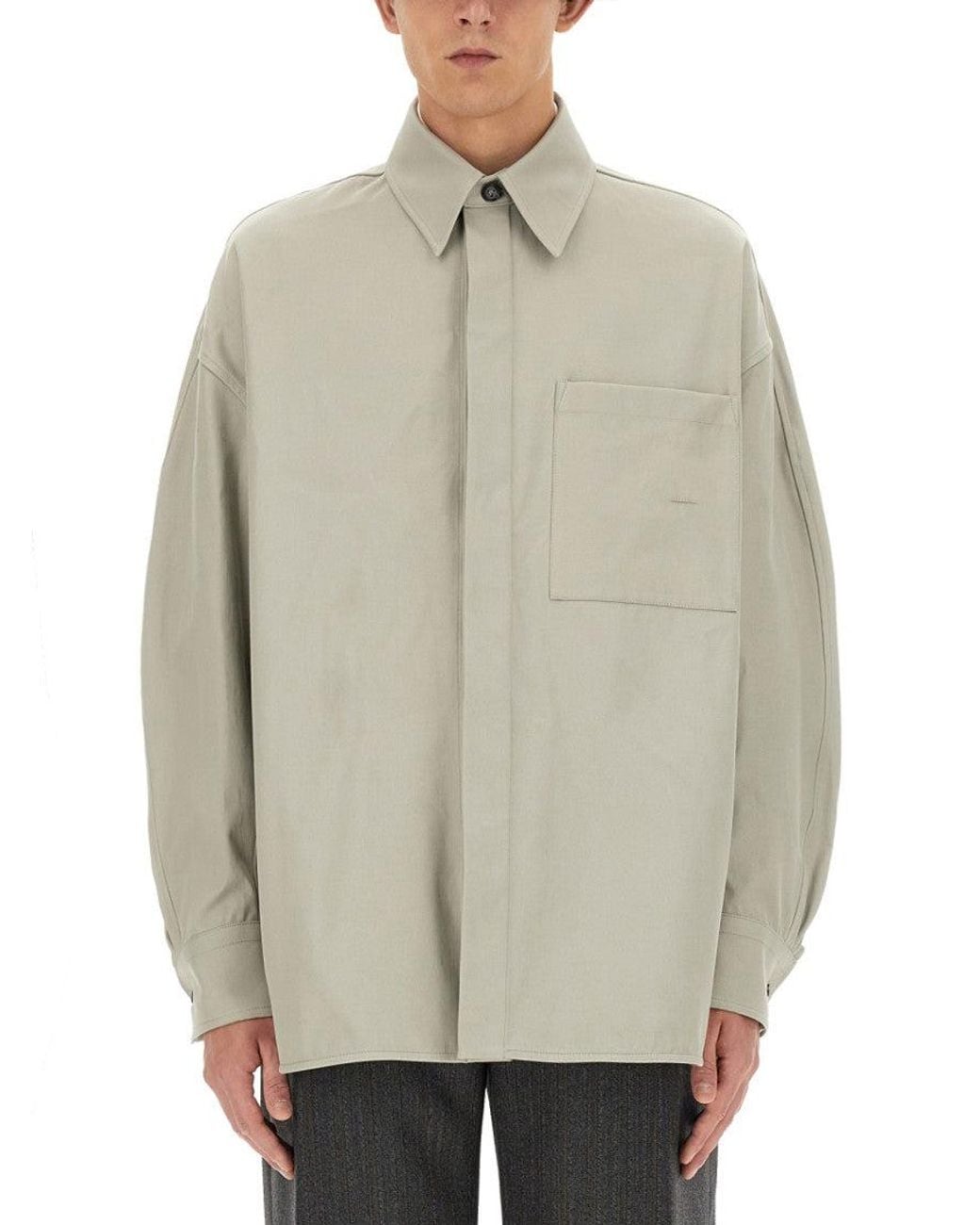 Bottega Veneta Natural Light Solid Overshirt for men
