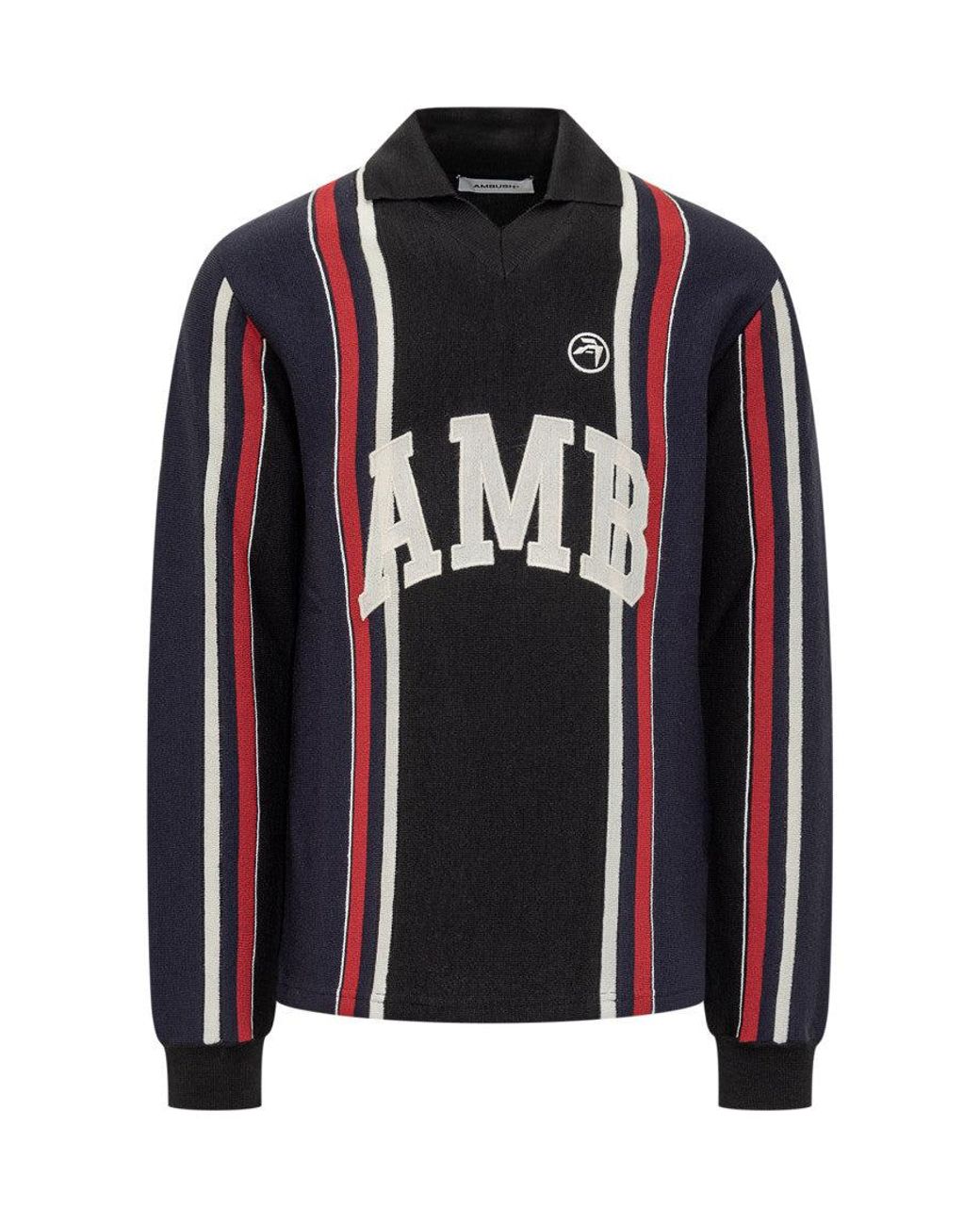 Ambush Blue Stripes Shirt Collar Polo for men