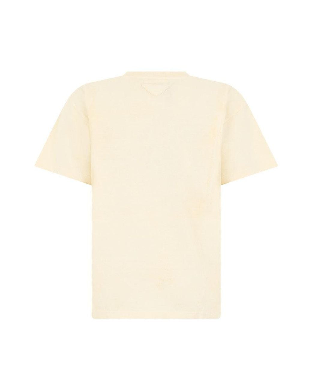 Prada Natural Graphic Crew Neck T-Shirt