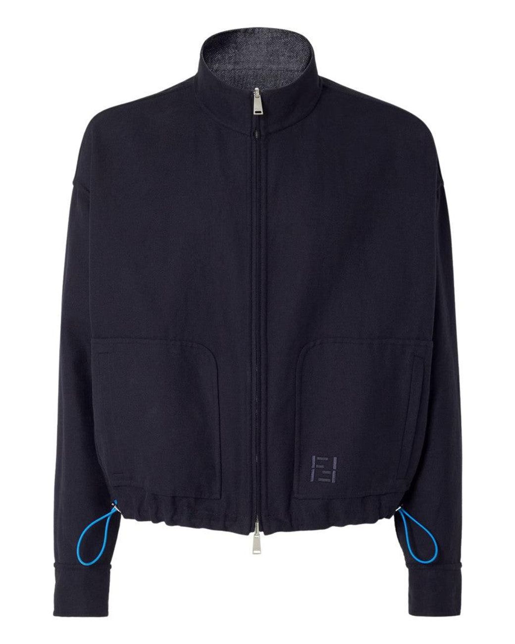 Fendi Gray Textured Reversible Jacket for men