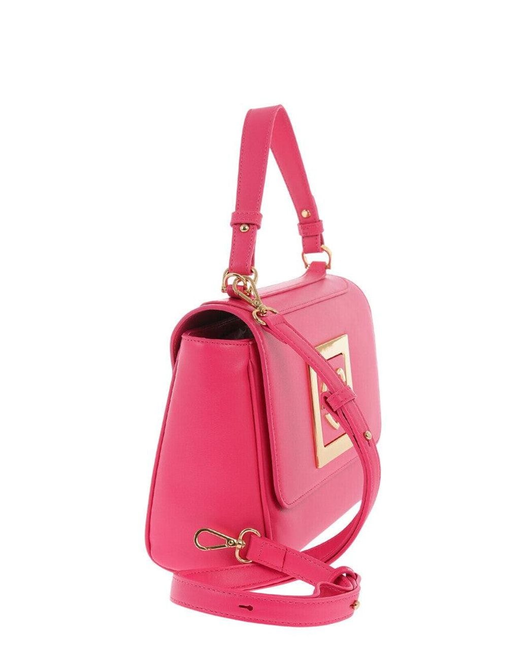 Love Moschino Pink Logo Plaque Small Satchel
