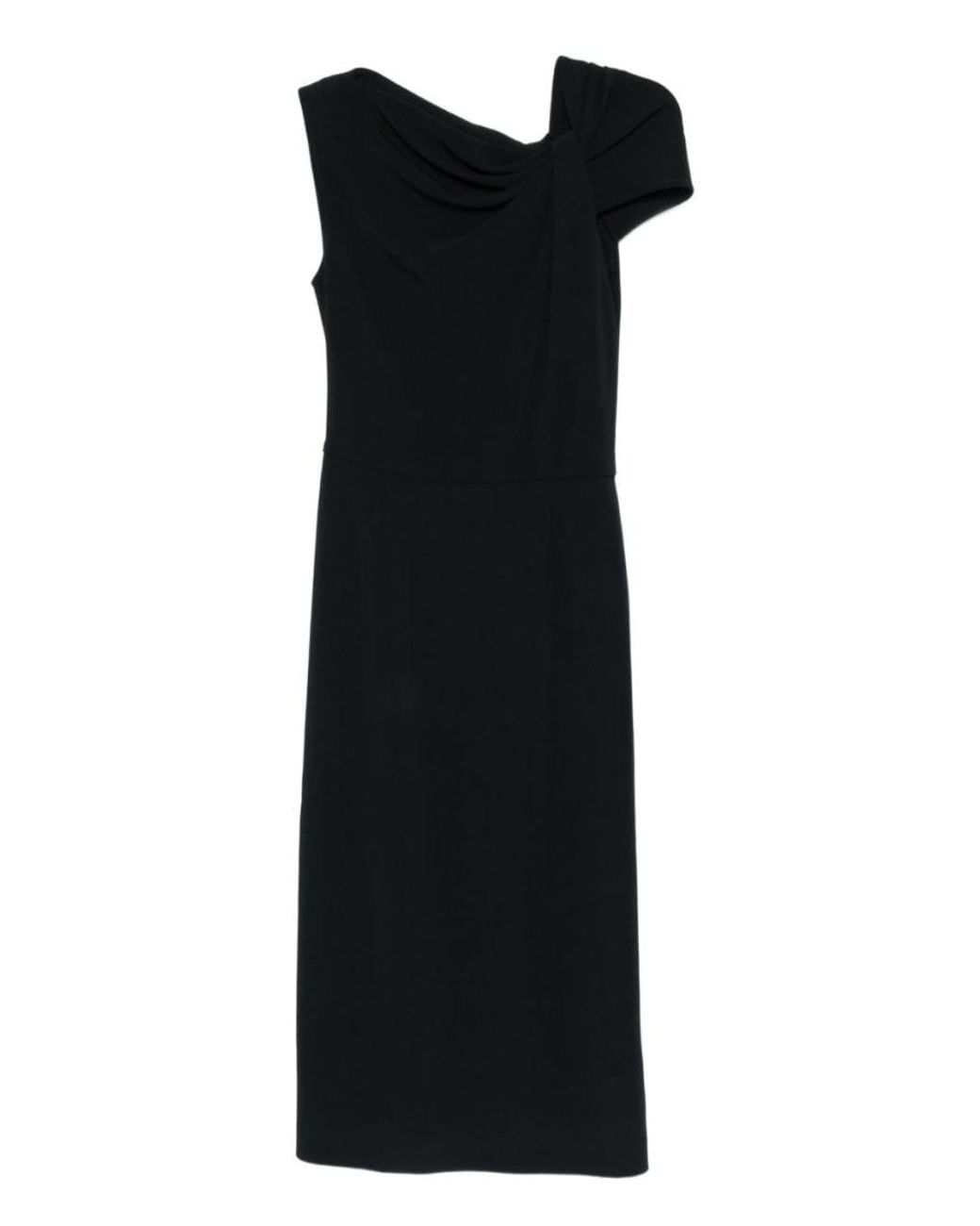 Givenchy Black Draped Midi Dress