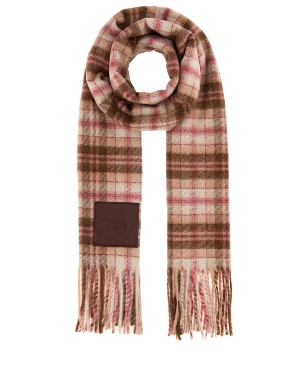 Chloé Brown Check Scarf
