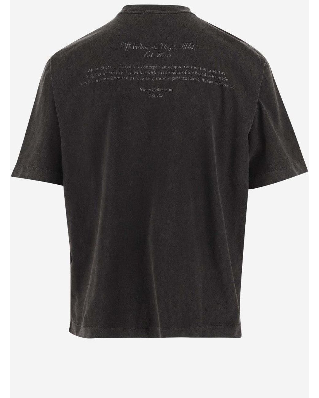 Off-White c/o Virgil Abloh Black Cotton T-Shirt With Graphic Print for men