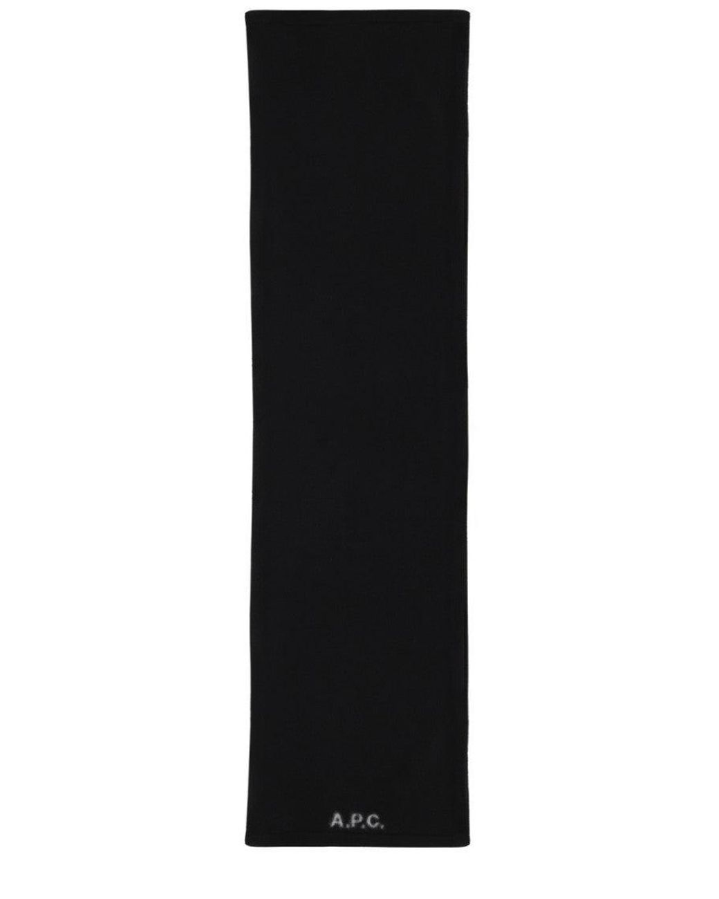A.P.C. Black Logo Solid Scarf for men