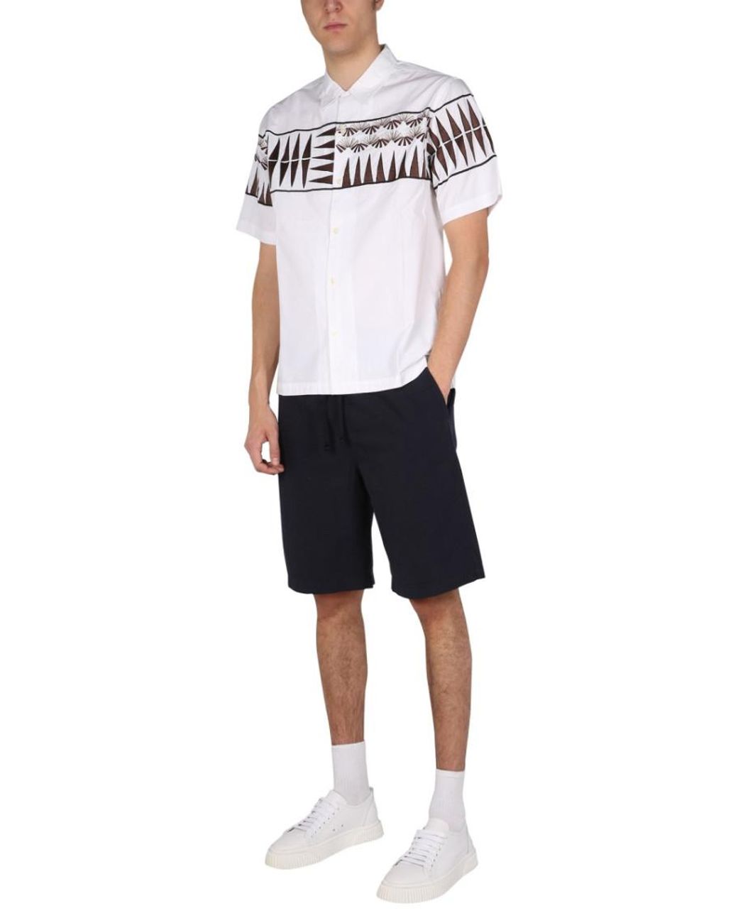 Universal Works White Regular Printed Shirt for men